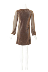 Metallic Gathered Mini Dress by Gucci on mannequin back @ Recess LA