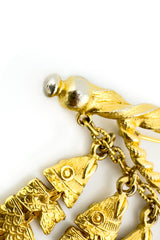 Vintage Fishing Line Brooch wear closeup @recess la