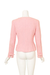 Vintage Chanel Puffy Logo Jacket on mannequin back @ Recess LA