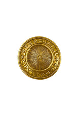 Vintage Chanel Logo Button Brooch front @recess la