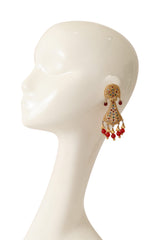 floral crystal earrings by Sphinx on mannequin @ Recess LA