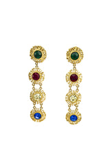 Vintage Gianni de Liguoro Gem Sunburst Drop Earrings front @recess la