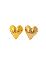 Hammered heart dome earrings by Alexis Lahellec @ Recess LA