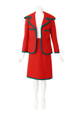 Contrast Trim Wool Skirt Suit by Geoffrey Beene on mannequin @ Recess LA