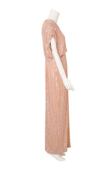 Vintage Blouson Beaded Stripe Gown on mannequin side @ Recess LA