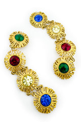 Vintage Gianni de Liguoro Gem Sunburst Drop Earrings detail @recess la