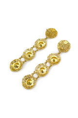 Vintage Gianni de Liguoro Gem Sunburst Drop Earrings back @recess la