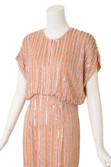 Vintage Blouson Beaded Stripe Gown on mannequin close @ Recess LA