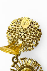 Vintage Gianni de Liguoro Gem Sunburst Drop Earrings cartouche @recess la