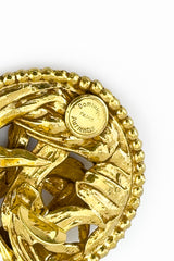 Vintage Dominique Aurientis Wheat Cutout Button Earrings cartouche @recess la