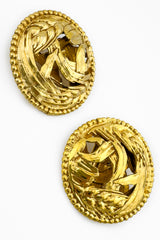 Vintage Dominique Aurientis Wheat Cutout Button Earrings detail 2 @recess la