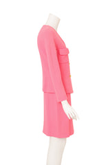 Double Breasted Bouclé Jacket & Skirt Suit