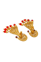 floral crystal earrings by Sphinx backs open @ Recess LA