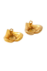 Hammered heart dome earrings by Alexis Lahellec back clips @ Recess LA