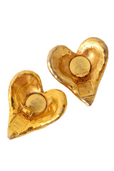 Hammered heart dome earrings by Alexis Lahellec back signature @ Recess LA
