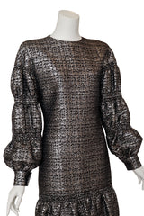 Puff-Sleeve Mini Dress by Galanos on mannequin close @ Recess LA
