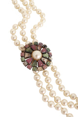Pearl Crystal Torsade Necklace by Chanel @ Recess LA closeup medallion