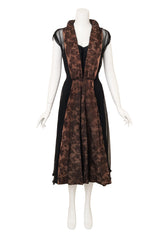 Unsigned Vintage Lace Chiffon Overlay and Slip Set @ Recess LA