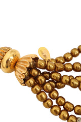 Vintage William deLillo Tassel Beaded Lariat Necklace cartouche charm @ Recess LA