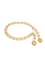 Vintage Pauline Trigere Wide Double Medallion Chain Belt @ Recess LA