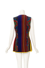 stripe panel vest by Istante on mannequin back @ Recess LA