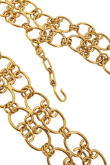 Vintage Pauline Trigere Wide Double Medallion Chain Belt hook closure @ Recess LA