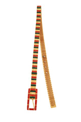 Vintage Enamel Metal Frame Belt by William deLillo laid in half @ Recess LA