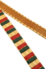 Vintage Enamel Metal Frame Belt by William deLillo closeup detailing @ Recess LA