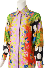 Miami dot blouse by Gianni Versace on mannequin close @ Recess LA
