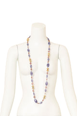 Vintage William de Lillo Glass Beaded Sautoir Necklace on mannequin @ Recess LA