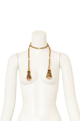 Vintage William deLillo Tassel Beaded Lariat Necklace on mannequin @ Recess LA