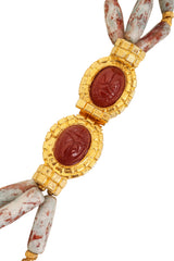 Vintage William deLillo Marbled Bead Torsade Necklace clasp @ Recess LA
