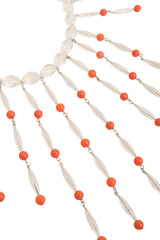 Vintage William deLillo Bead Fringe Waterfall Necklace closeup @ Recess LA