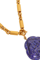 Vintage William deLillo Barrel Chain Medallion Charm Necklace medallion closure @ Recess LA