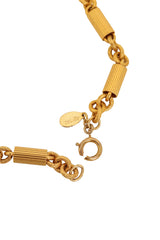 Vintage William deLillo Barrel Chain Medallion Charm Necklace spring ring closure with signature @ Recess LA