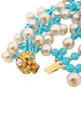 Vintage William deLillo Multi Strand Pearl Drop Bead Bracelet II box clasp @ Recess LA