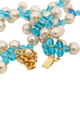 Vintage William deLillo Multi Strand Pearl Drop Bead Bracelet I box clasp closure @ Recess LA