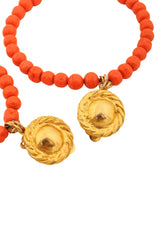 vintage deLillo Coral Beaded Hoop Earrings tops @ Recess LA
