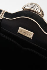 Satin Rhinestone Frame Bag by Judith Leiber name plate @ Recess LA