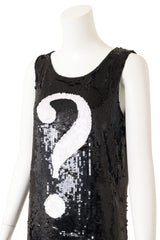 Vintage Moschino Sequin Question Mark Dress on mannequin close @ Recess LA