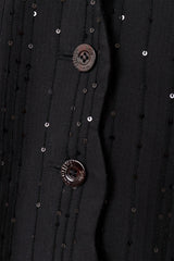 Vintage John Galliano Sequin Pinstripe Corset Blazer buttons close @ Recess LA