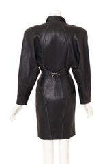 Vintage North Beach Textured Leather Moto Dress on mannequin back @ Recess LA