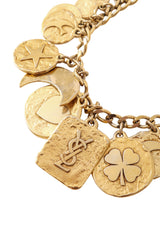 hammered charm necklace by Yves Saint Laurent close @ Recess LA