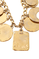 hammered charm necklace by Yves Saint Laurent "made in France" mark @ Recess LA