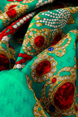 Filigree Jewel Logo Scarf close @ Recess LA