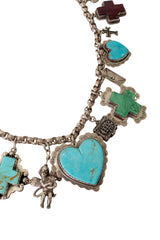 Sterling silver charm necklace close @ Recess LA