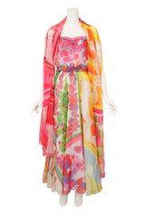 Vintage La Vetta Floral Skirt, Top & Scarf Set on mannequin @ Recess LA