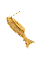 Vintage Sonia Rykiel Pearl Fish Brooch back open @ Recess LA