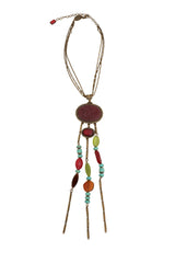 Vintage Babylone Paris Dragon Mirror Pendant Drop Necklace @ Recess LA