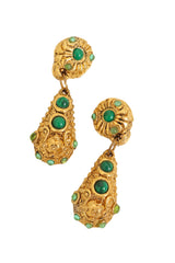 Vintage Jacky de G Organic Teardrop Cabochon Earrings closeup @ Recess LA